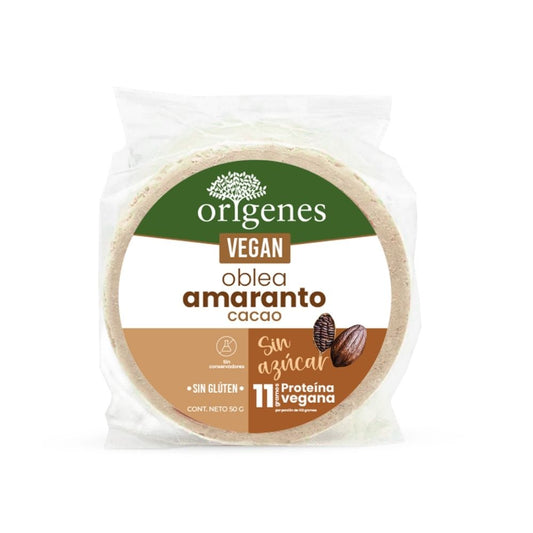 Oblea de amaranto sabor cacao