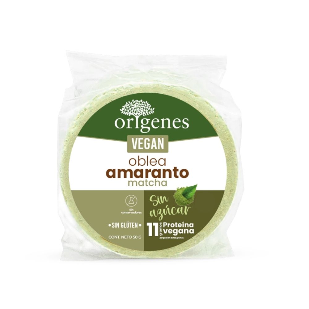 Oblea de amaranto sabor matcha